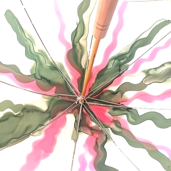 Handpainted signed SILK Original signed one of a kind Parasol/Umbrella - Picture 13 of 16